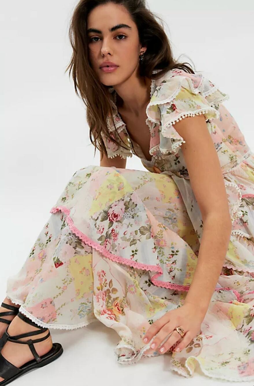 Free People Love You Bunches Midi Dress, NWT, Size XS